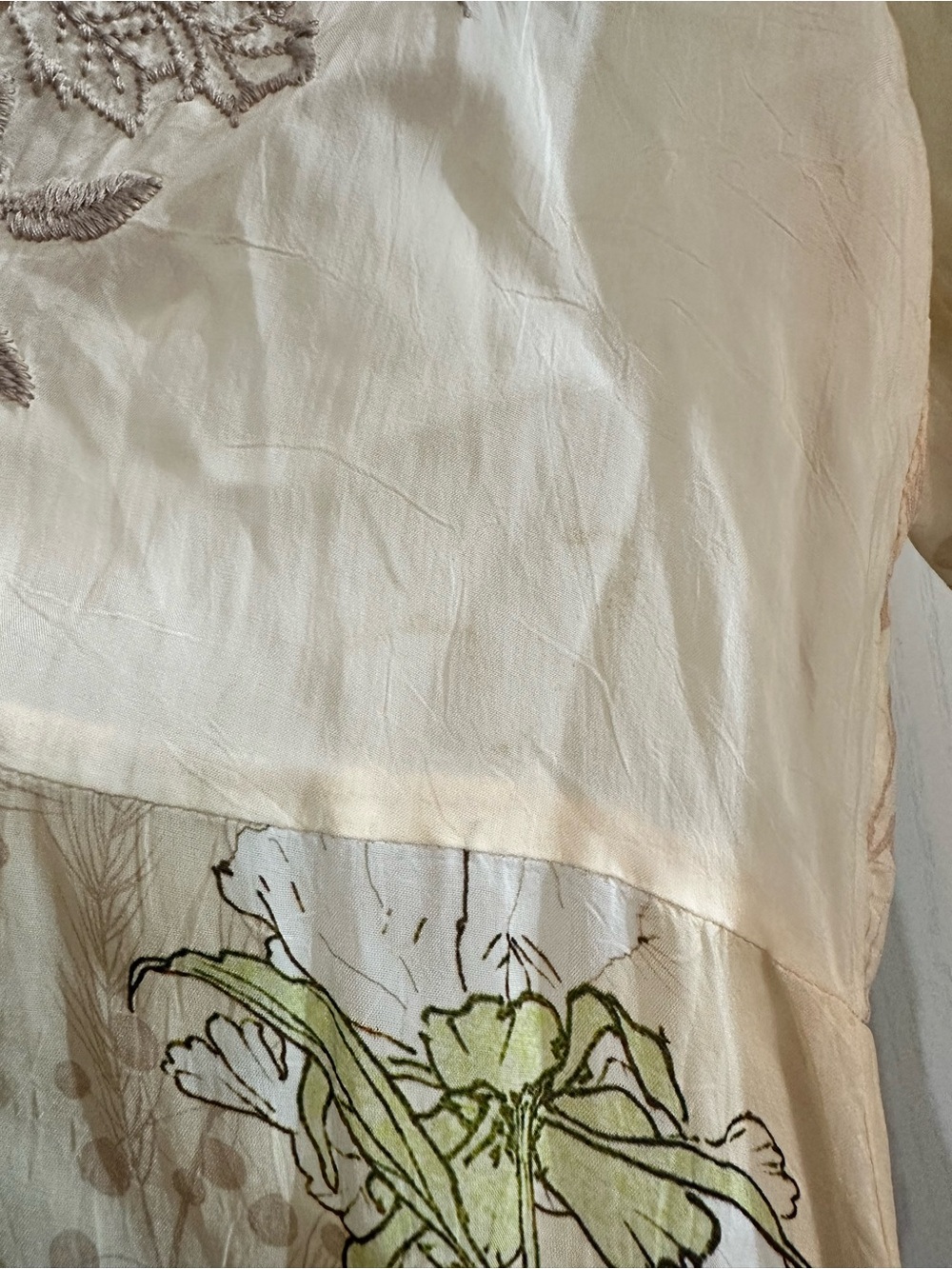Johnny Was Cream Midi Wysteria Dress with Multicolor Floral Embroidery - Picture 5 of 7